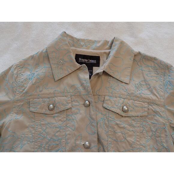 Brandon Thomas blouse embroidered and beaded womens size Small - Picture 2 of 9